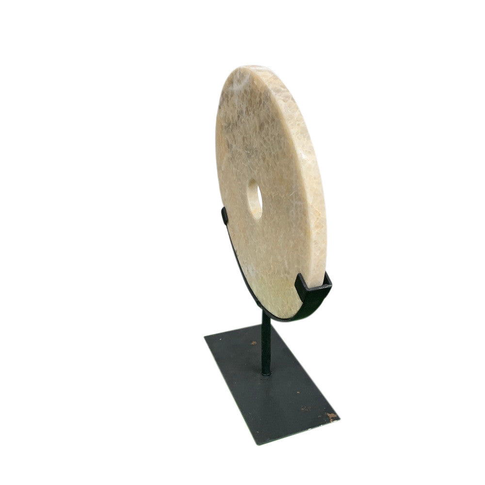 Honey Onyx Disc On Metal Stand - Berbere Imports