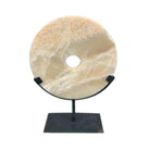 Honey Onyx Disc On Metal Stand - Berbere Imports