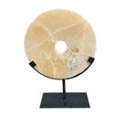 Honey Onyx Disc On Metal Stand - Berbere Imports