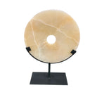 Honey Onyx Disc On Metal Stand - Berbere Imports