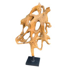 Teak Root Sculpture On Metal Base - Berbere Imports