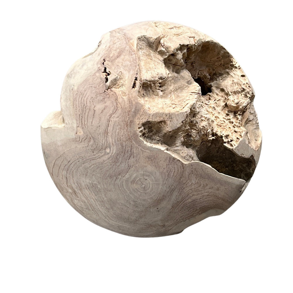 Teak Root Sphere - 12" Sanded - Berbere Imports