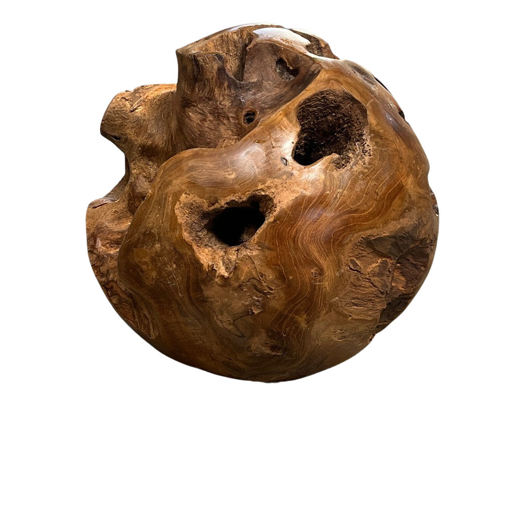 Teak Root Sphere - 12" Natural - Berbere Imports