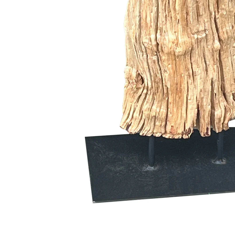 Antique Driftwood On Metal Stand - Berbere Imports