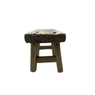 Vintage Mini Elm Wood Workers Stool - Berbere Imports