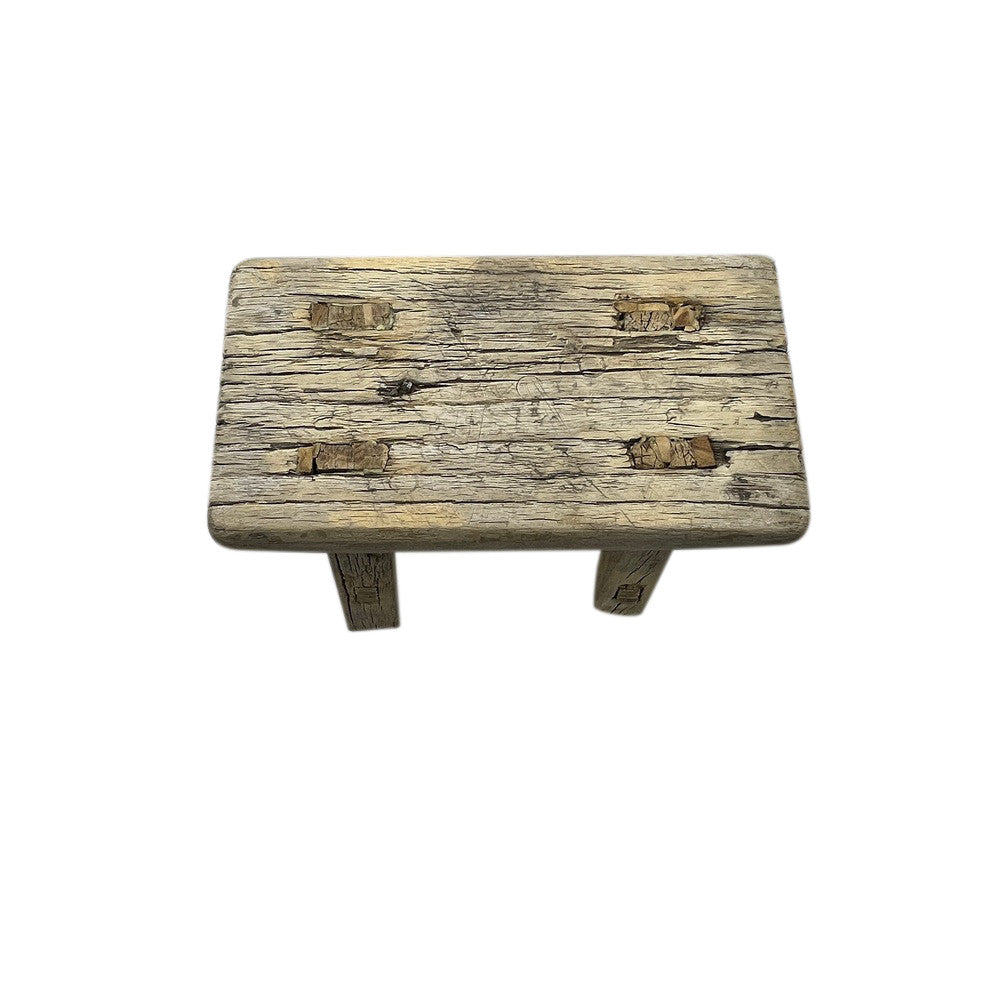 Vintage Mini Elm Wood Workers Stool - Berbere Imports