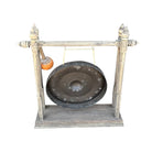 Vintage Thai Metal Gong On Wooden Stand - Medium - Berbere Imports