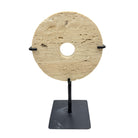 Travertine Disc On Metal Stand - Berbere Imports