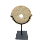Travertine Disc On Metal Stand - Berbere Imports