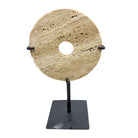 Travertine Disc On Metal Stand - Berbere Imports
