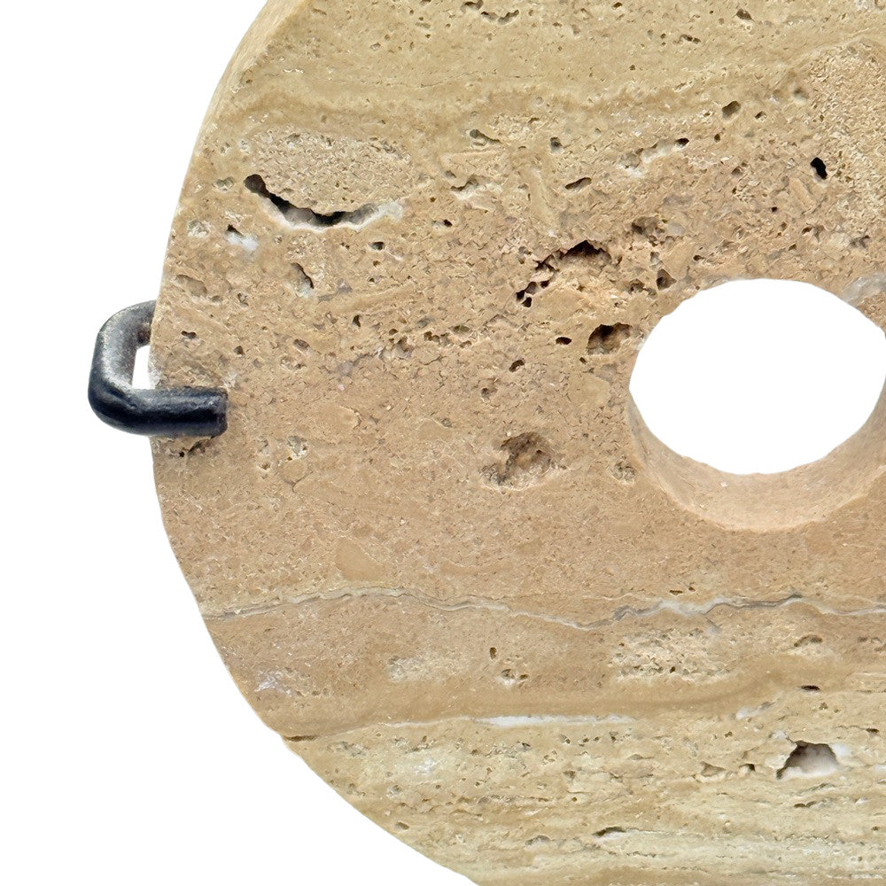 Travertine Disc On Metal Stand - Berbere Imports