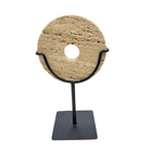 Travertine Disc On Metal Stand - Berbere Imports