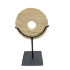 Travertine Disc On Metal Stand - Berbere Imports