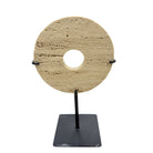 Travertine Disc On Metal Stand - Berbere Imports