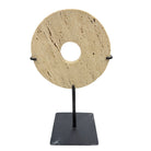 Travertine Disc On Metal Stand - Berbere Imports
