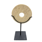 Travertine Disc On Metal Stand - Berbere Imports