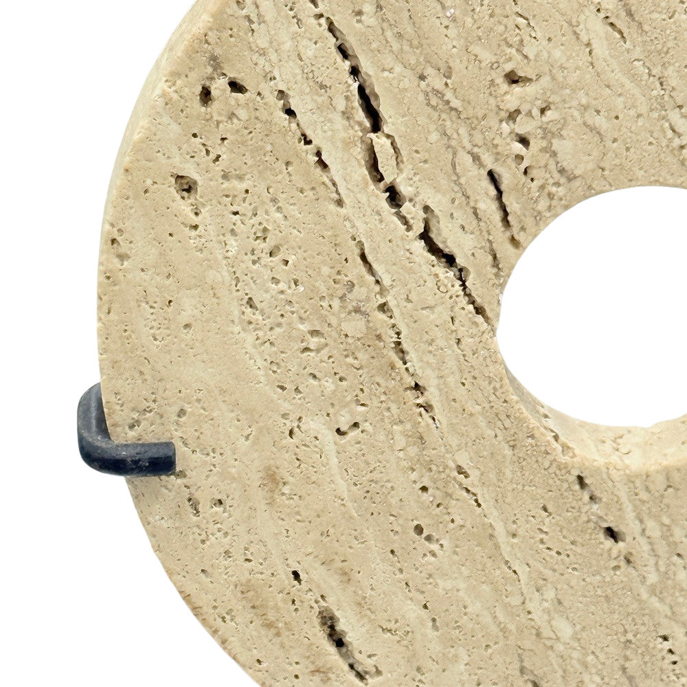 Travertine Disc On Metal Stand - Berbere Imports