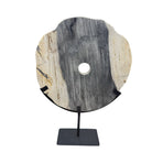 Petrified Wood Disc On Metal Stand - Berbere Imports