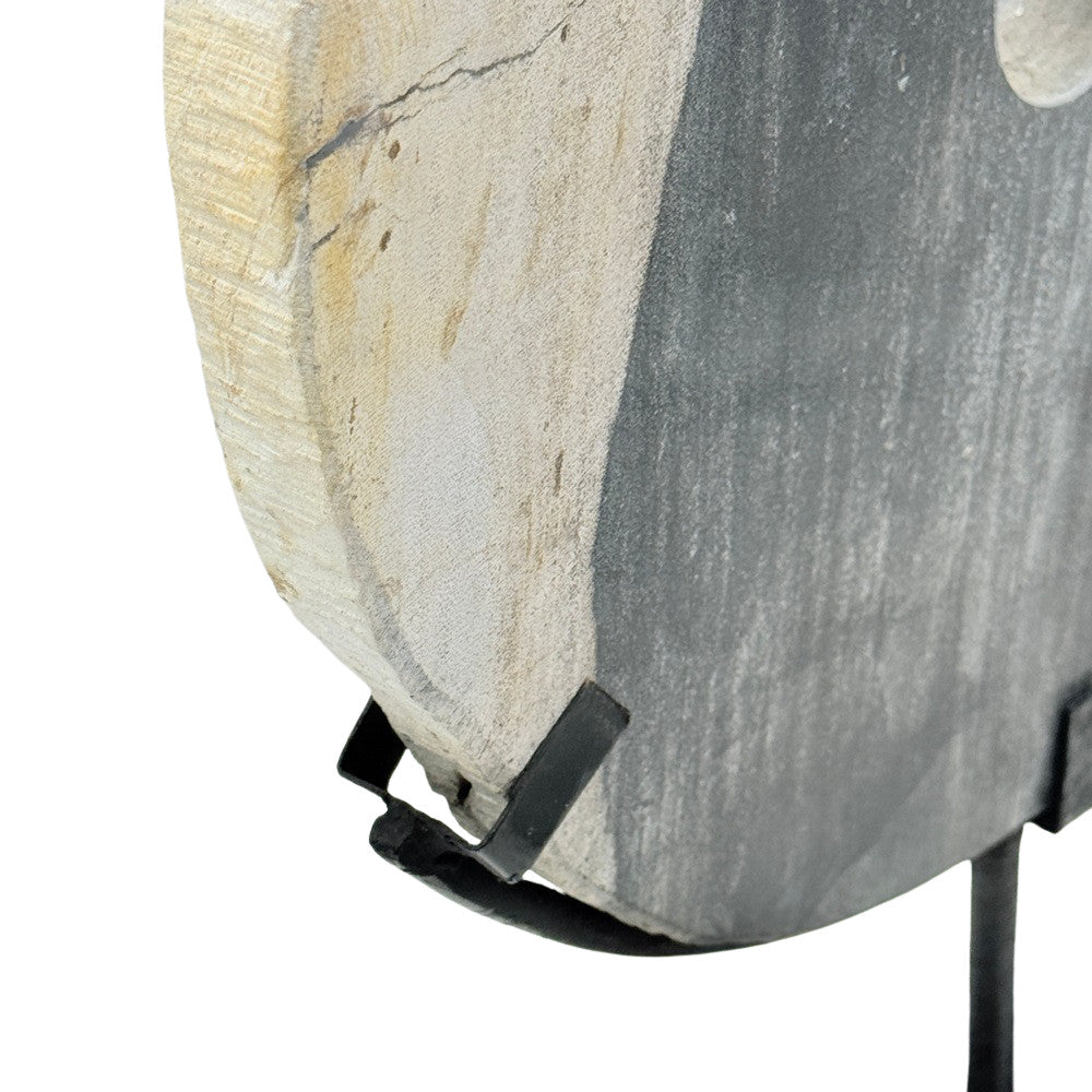 Petrified Wood Disc On Metal Stand - Berbere Imports