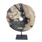 Petrified Wood Disc On Metal Stand - Berbere Imports