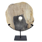 Petrified Wood Disc On Metal Stand - Berbere Imports