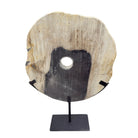 Petrified Wood Disc On Metal Stand - Berbere Imports