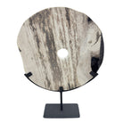 Petrified Wood Disc On Metal Stand - Berbere Imports