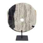 Petrified Wood Disc On Metal Stand - Berbere Imports