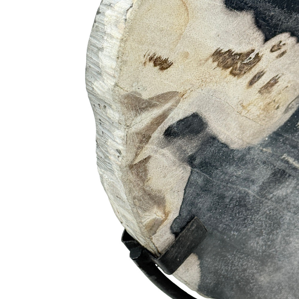 Petrified Wood Disc On Metal Stand - Berbere Imports