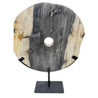 Petrified Wood Disc On Metal Stand - Berbere Imports
