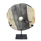 Petrified Wood Disc On Metal Stand - Berbere Imports