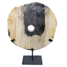 Petrified Wood Disc On Metal Stand - Berbere Imports