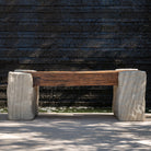 Reclaimed Wood And Stone Bench - Berbere Imports