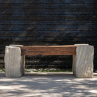 Reclaimed Wood And Stone Bench - Berbere Imports
