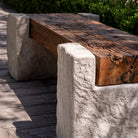 Reclaimed Wood And Stone Bench - Berbere Imports