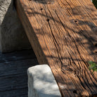 Reclaimed Wood And Stone Bench - Berbere Imports